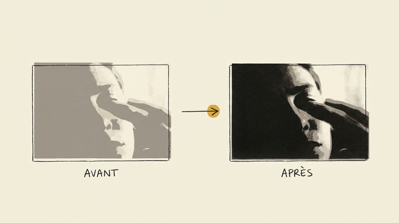Diptyque avant/après platinotype — plage tonale complète